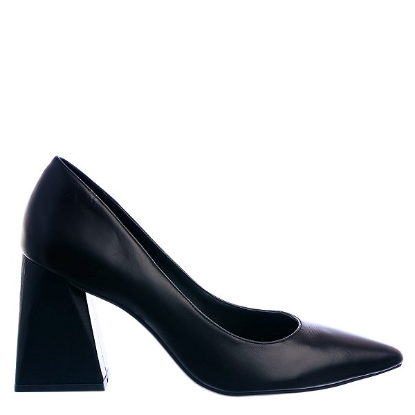 Scarpin Karina Salto Bloco Momentos Specchio Brand Preto