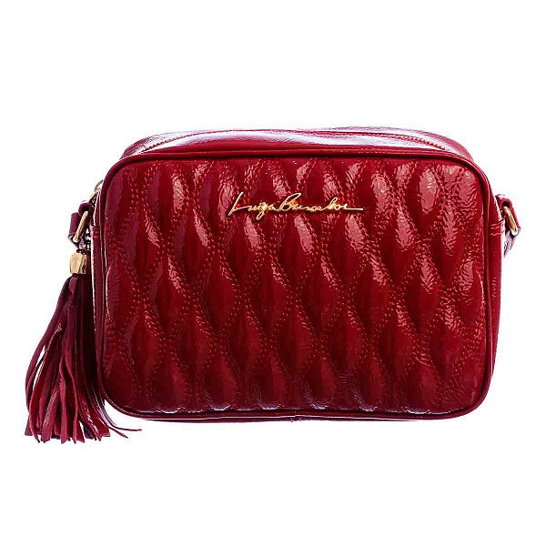 Bolsa Média Alça Verniz Zíper Matelassê Barbicacho Luiza Barcelos Vermelho