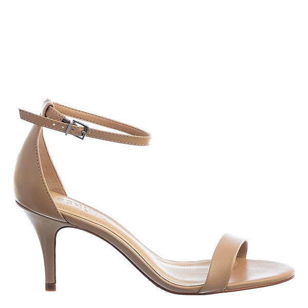 Sandália Deluxe Couro Salto Médio Fino SCZ FALL 24 Schutz Nude