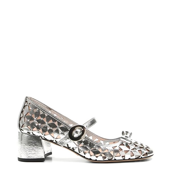 Scarpin Georgina Laço Bala Metal Geometric Cuts VCZ FALL 24 Vicenza Prata