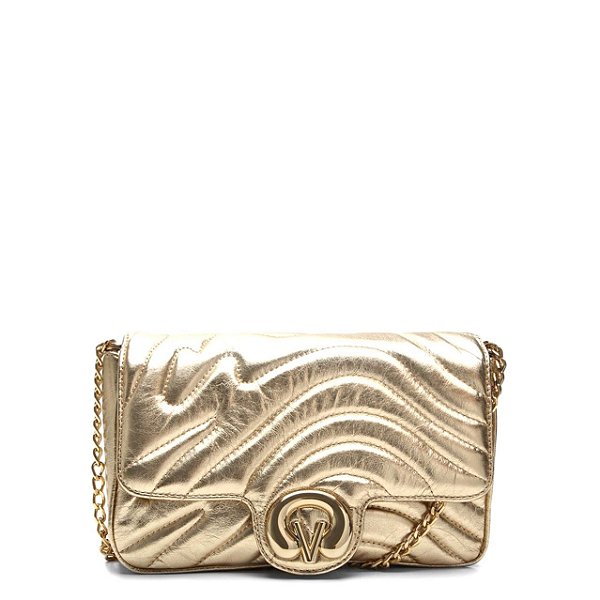 Bolsa Média Corrente Logo Couro VCZ FALL 24 Vicenza Dourada