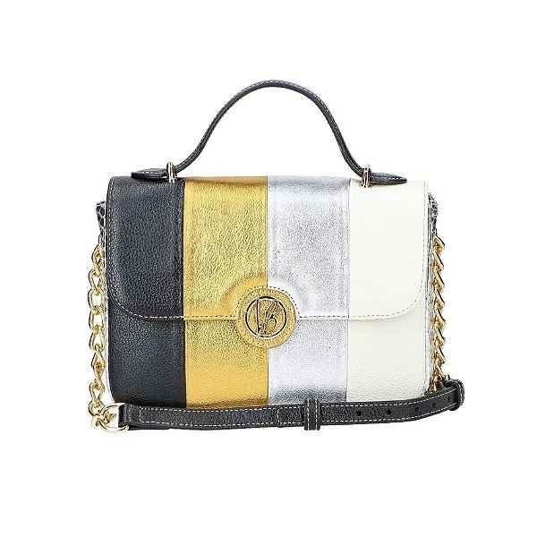 Bolsa Pequena Multicolor Couro Luiza Barcelos Prata