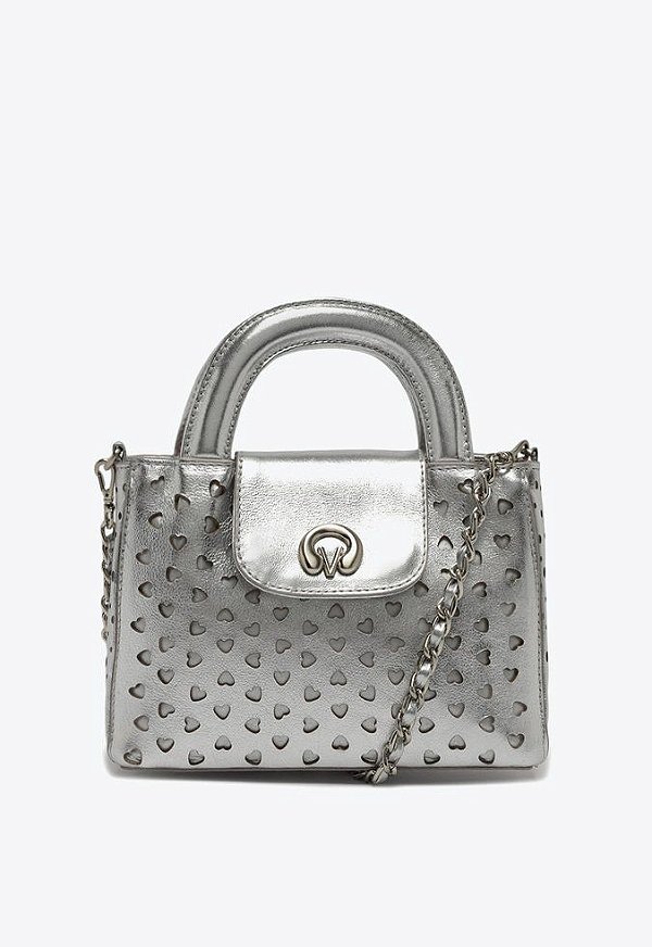 Bolsa Pequena Eleonora Tiracolo Coração VCZ FALL 24 Vicenza Prata