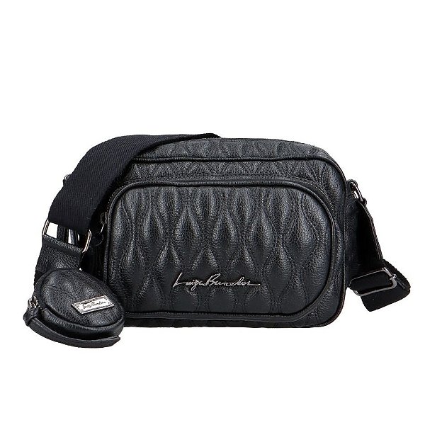 Bolsa Média Gargo Couro Luiza Barcelos Preto