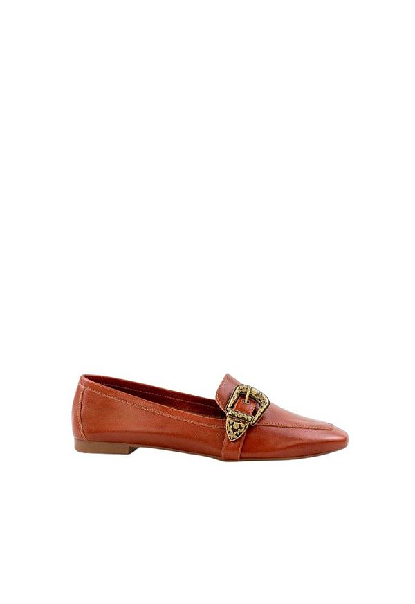Mocassim Maria Fivela Coleção Mães Specchio Brand Camel