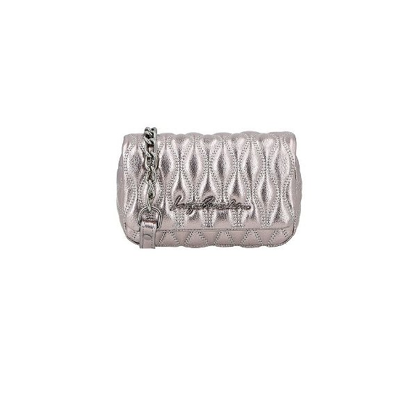 Bolsa Pequena Cross Body Matelassê Couro Luiza Barcelos Chumbo