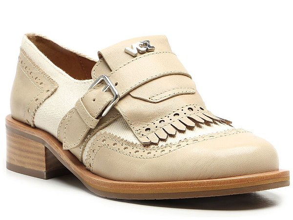 Mocassim Salto Madeira Linho Laser Cut VCZ FALL 24 Vicenza Nude