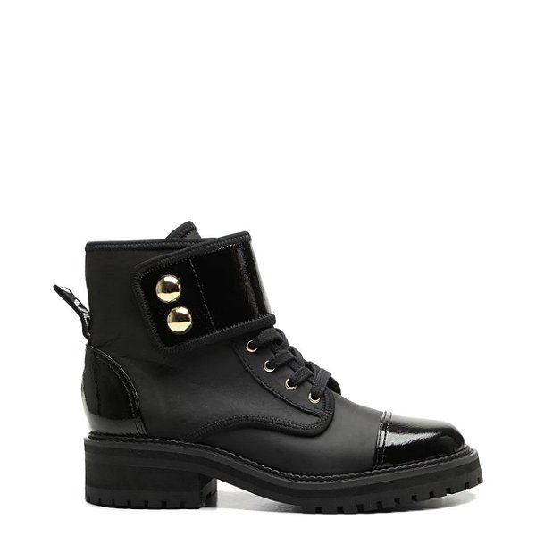 Bota Newport Verniz Duo Button Boots VCZ FALL 24 Vicenza Preto