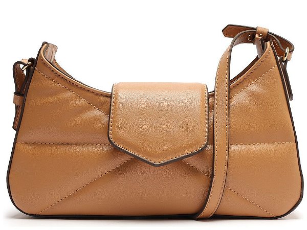 Bolsa Média Meia Lua Tiracolo Fecho Pressão Schutz Camel
