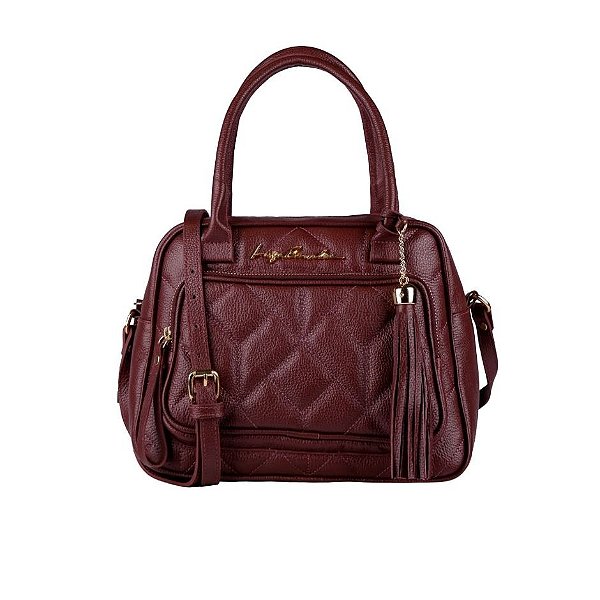 Bolsa Média Matelassê Couro Luiza Barcelos Marsala