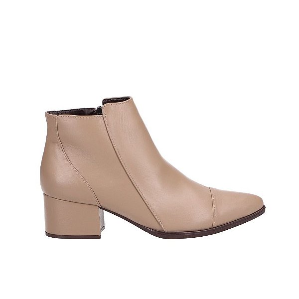 Bota Salto Baixo Bloco Couro Luiza Barcelos Fendi