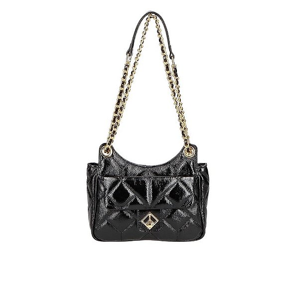 Bolsa Pequena Matelassê Verniz Luiza barcelos Preto