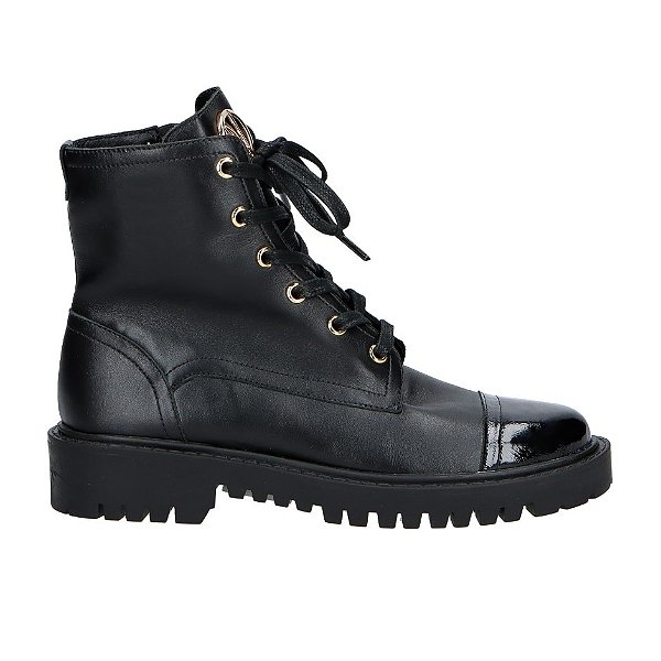 Bota Coturno Ferragem Couro Luiza Barcelos Preto