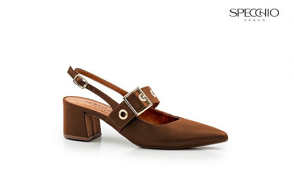 Scarpin Natana Salto Fivela Protagonista Specchio Brand