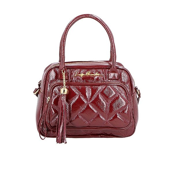 Bolsa Média Tiracolo Matelassê Couro Dois Bolsos Luiza Barcelos Marsala