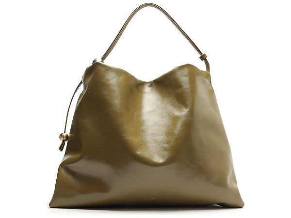 Bolsa Grande Couro Saco Alça Esfera Schutz Verde