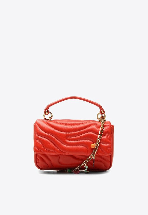 Bolsa Média Tiracolo Laura Corrente Pingentes Vicenza Vermelha