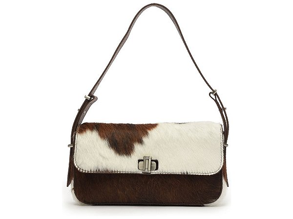 Bolsa Média Tiracolo Animal Print Pelinjo Schutz Branca