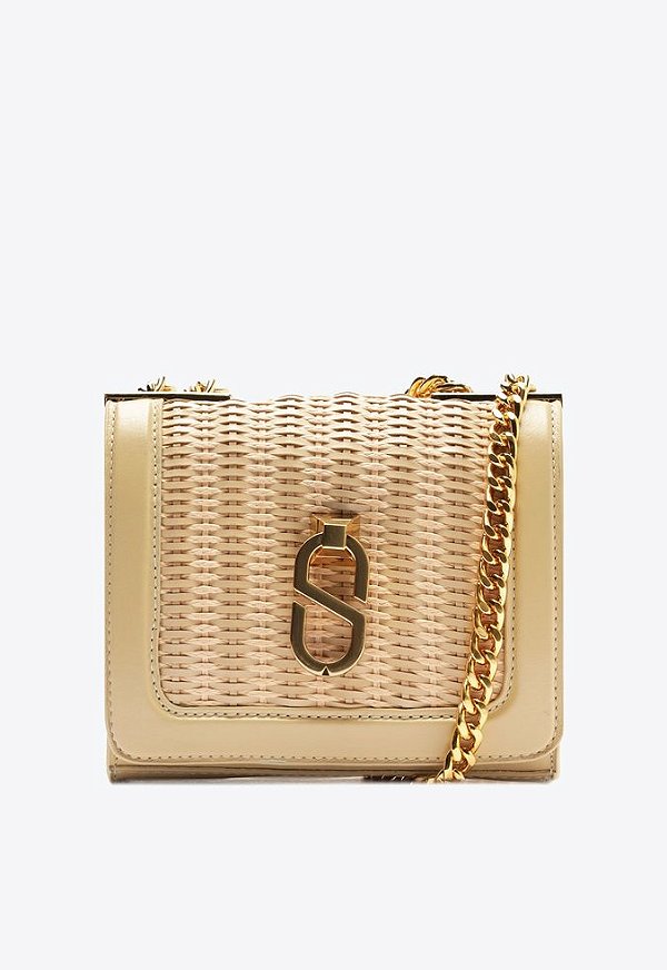 Bolsa Feminina Pequena Alça Corrente Logomania Schutz Nude