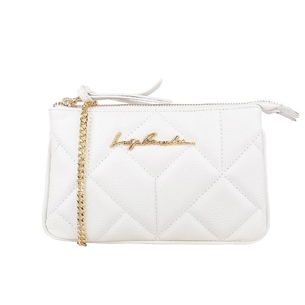 Bolsa Pequena Dupla Corrente Couro Luiza Barcelos OFF White