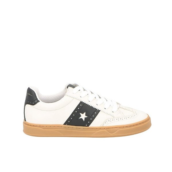 Tênis Couro Napa Bicolor Cadarço Luiza Barcelos Off White