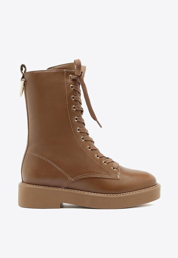 Bota Salto Baixo Tratorada Couro Schutz Camel
