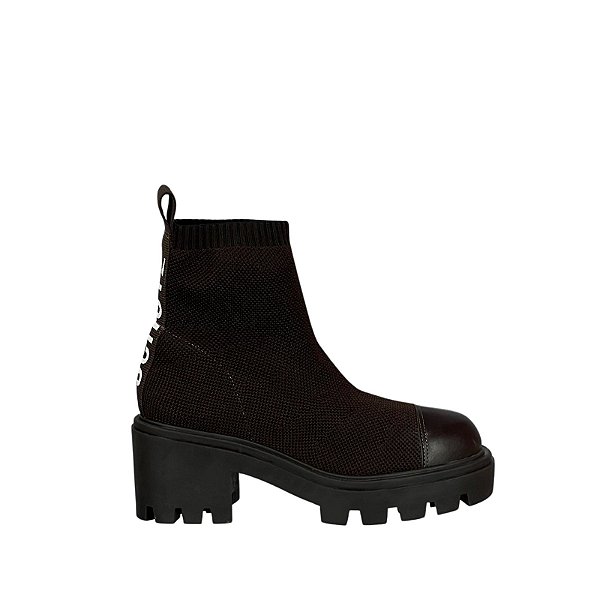 Bota Salto Médio Tratorada Knit SCZ FALL 24 Schutz Marrom
