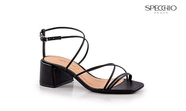 Sandália Lauana Tiras Salto Bloco Oasis Specchio Brand