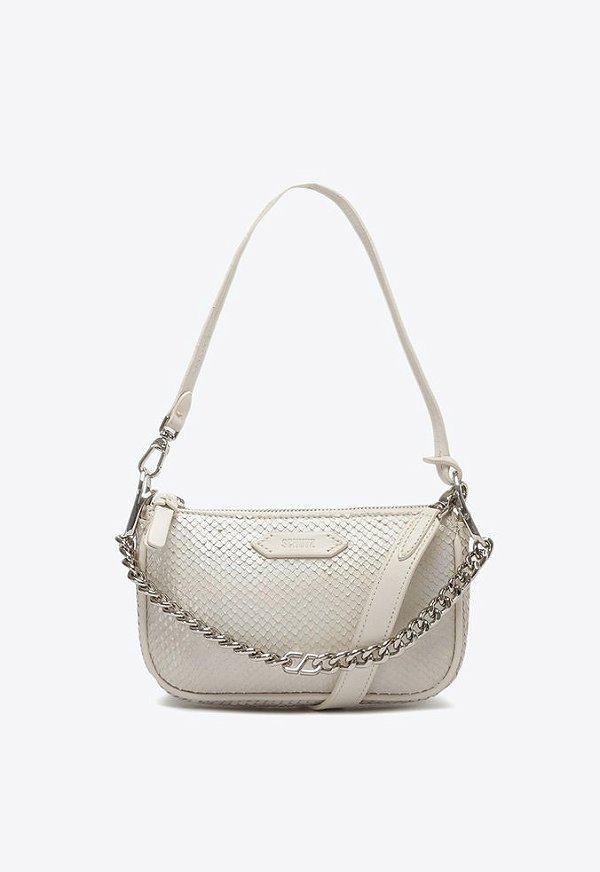 Bolsa Pequena Emmy Alça Corrente Escamas Schutz Branco
