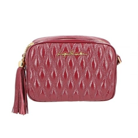 Bolsa Feminina Média Matelassê Verniz Logo Luiza Barcelos Marsala