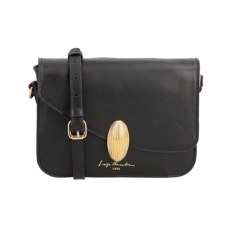 Bolsa Feminina Média Couro Alça Fina Envelope Aplicação Luiza Barcelos Preto