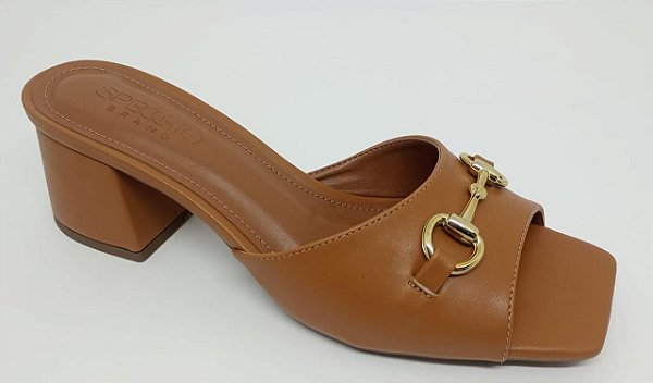 Tamanco Melina Salto Bloco Minimalist Specchio Brand