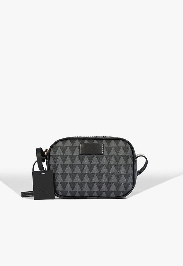 Bolsa Feminina Pequena Couro Triangle Alça Fina Schutz Preto