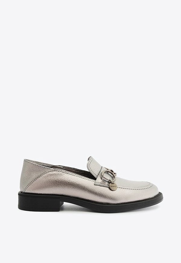 Mocassim Salto Baixo Couro Schutz Chumbo