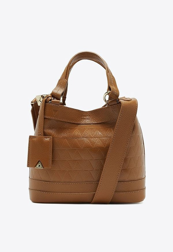 Bolsa Feminino Média Couro Shopper Triangle Alça Schutz Camel