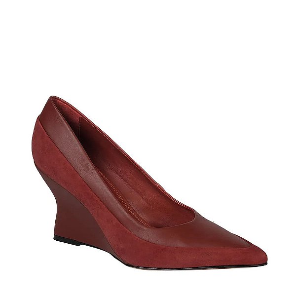 Scarpin Kylie Carmim Couro Paula Torres Vermelho