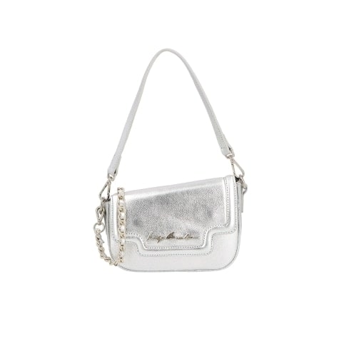 Bolsa Feminina Pequena Couro Alça Corrente Envelope Metalcolor Luiza Barcelos Prata