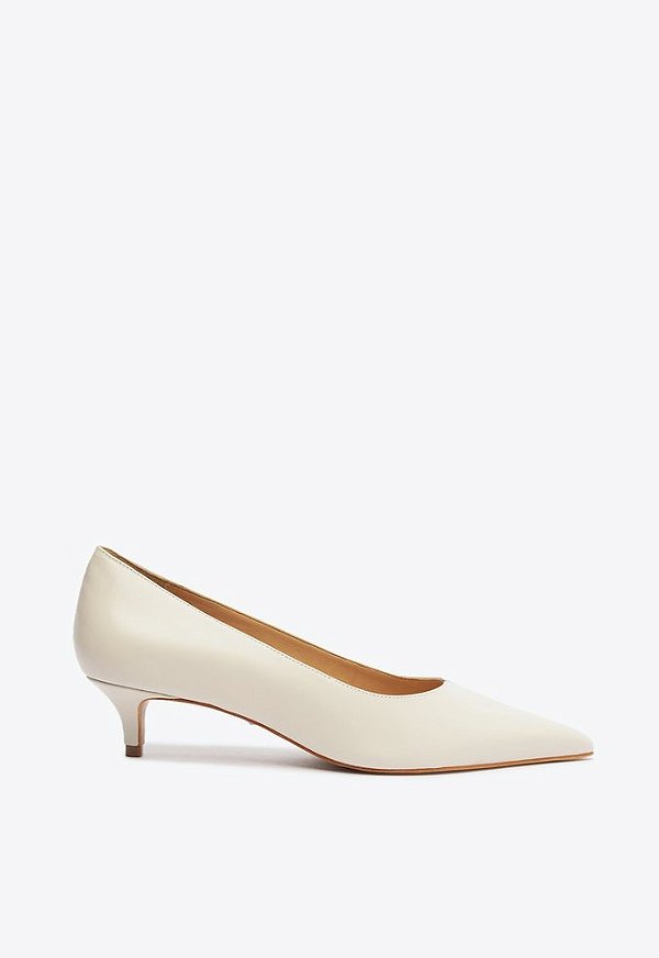 Scarpin Salto Baixo Couro Schutz Off White