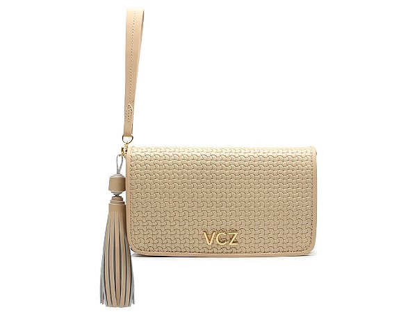 Bolsa Feminina Pequena Thais Clutch Logomania Vicenza Bege