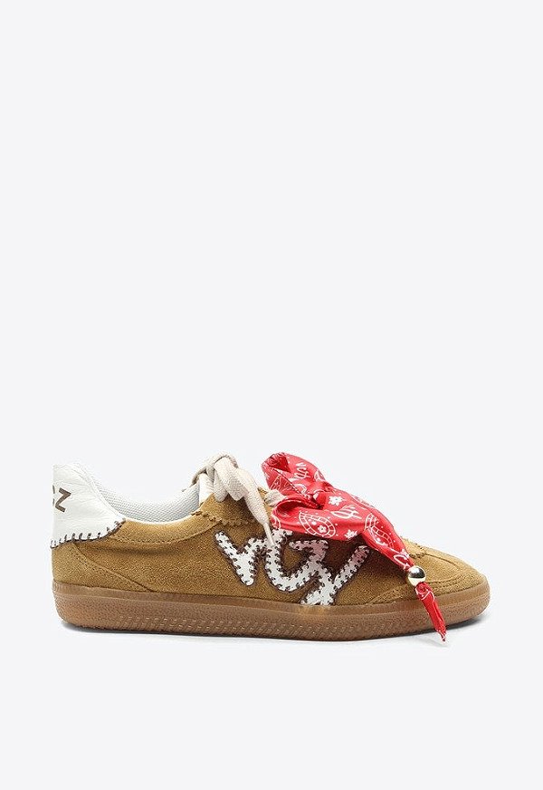 Tênis Feminino Paros Camurça Lenço Esferas Vicenza Camel