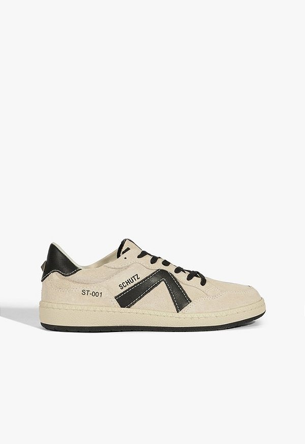 Tênis Feminino Cadarço ST-001 Couro Duo Schutz Preto