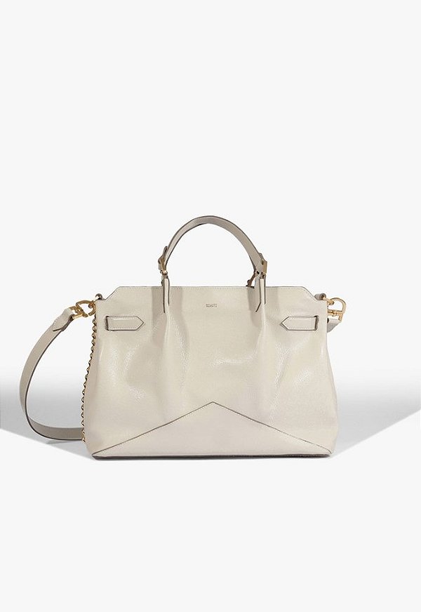 Bolsa Feminina Média Tote Couro Corrente Schutz Branco