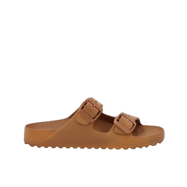 Chinelo Feminino Slide Tiras Fivela Luiza Barcelos Camel