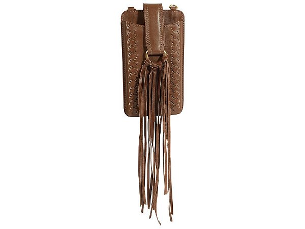 Porta Celular Couro Trama Cortininha Schutz Camel