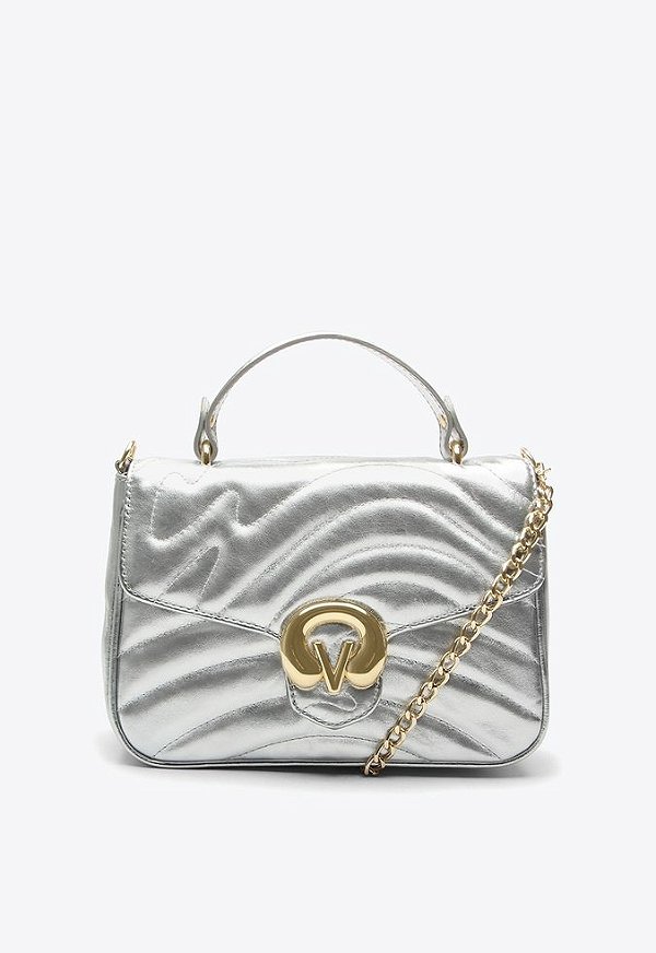 Bolsa Feminina Média Lily Alça Corrente Logomania Vicenza Prata