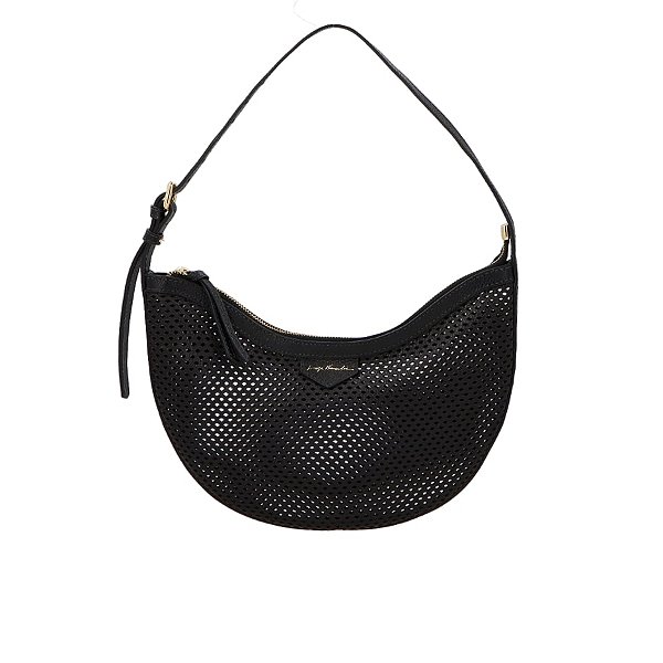 Bolsa Feminino Média Couro Geometric Cuts Luiza Barcelos Preto