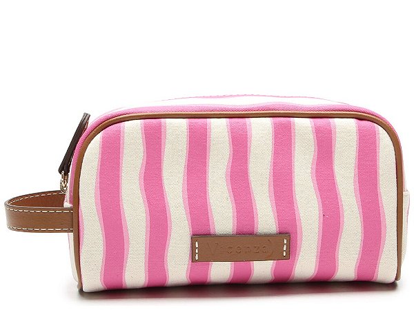 Necessaire Feminina Média Antônia Multimaterial Vicenza Rosa