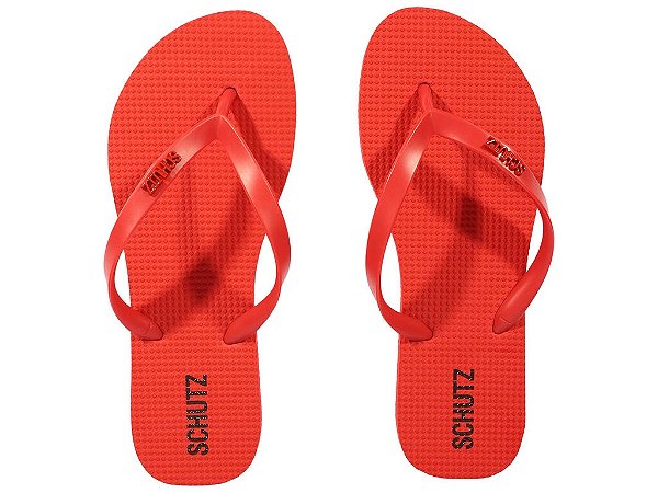 Chinelo Feminino Jelly Flip Flop Schutz Vermelho