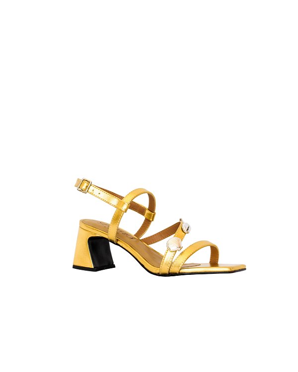 Sandália Mariana Slingback Aplicações Alma Specchio Brand