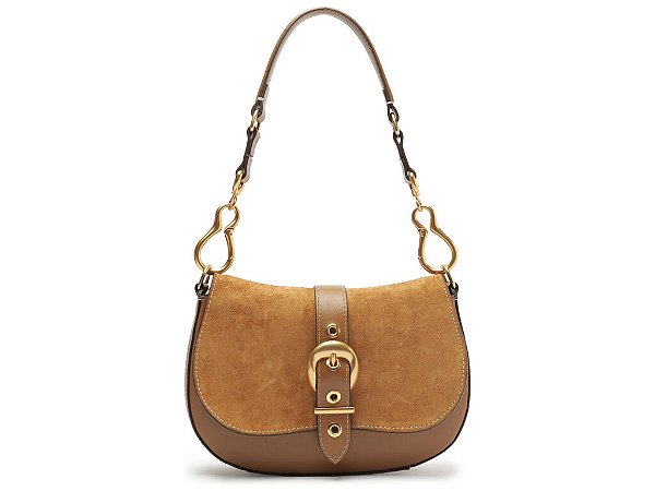 Bolsa Feminina Média Multimaterial Cinto Dupla Alça Vicenza Camel